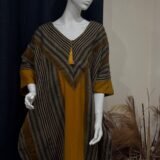 Custard yellow Cotton Ashoke bubu gown with 2 side pockets