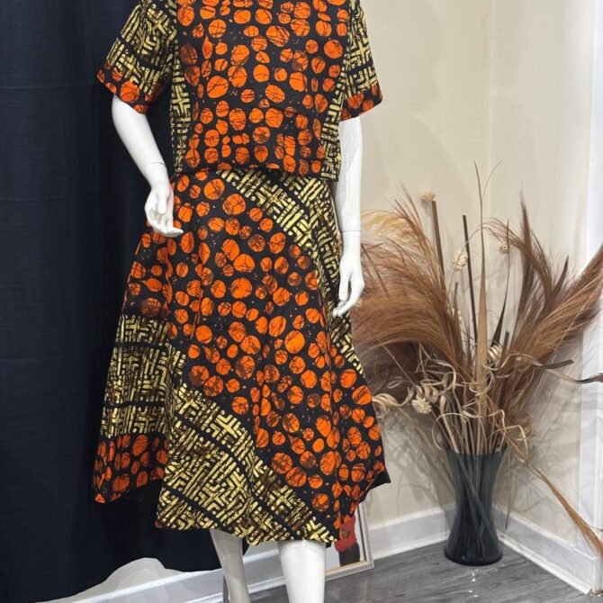 Two-pièce ready made Ankara summer fabric with two side pockets